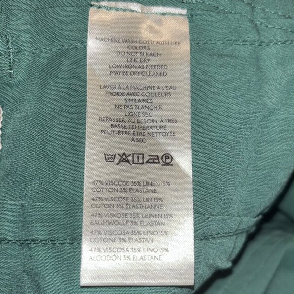 Maeve Anthropologie The Colette Cropped Wide-Leg Pants Plus Size 24W Green Motif - Picture 6 of 6